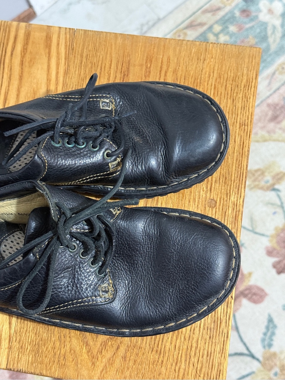 Born Shoes Womens 9.5 Black Leather Lace Up Comfort Oxford Casual Walking Shoes - Picture 9 of 13